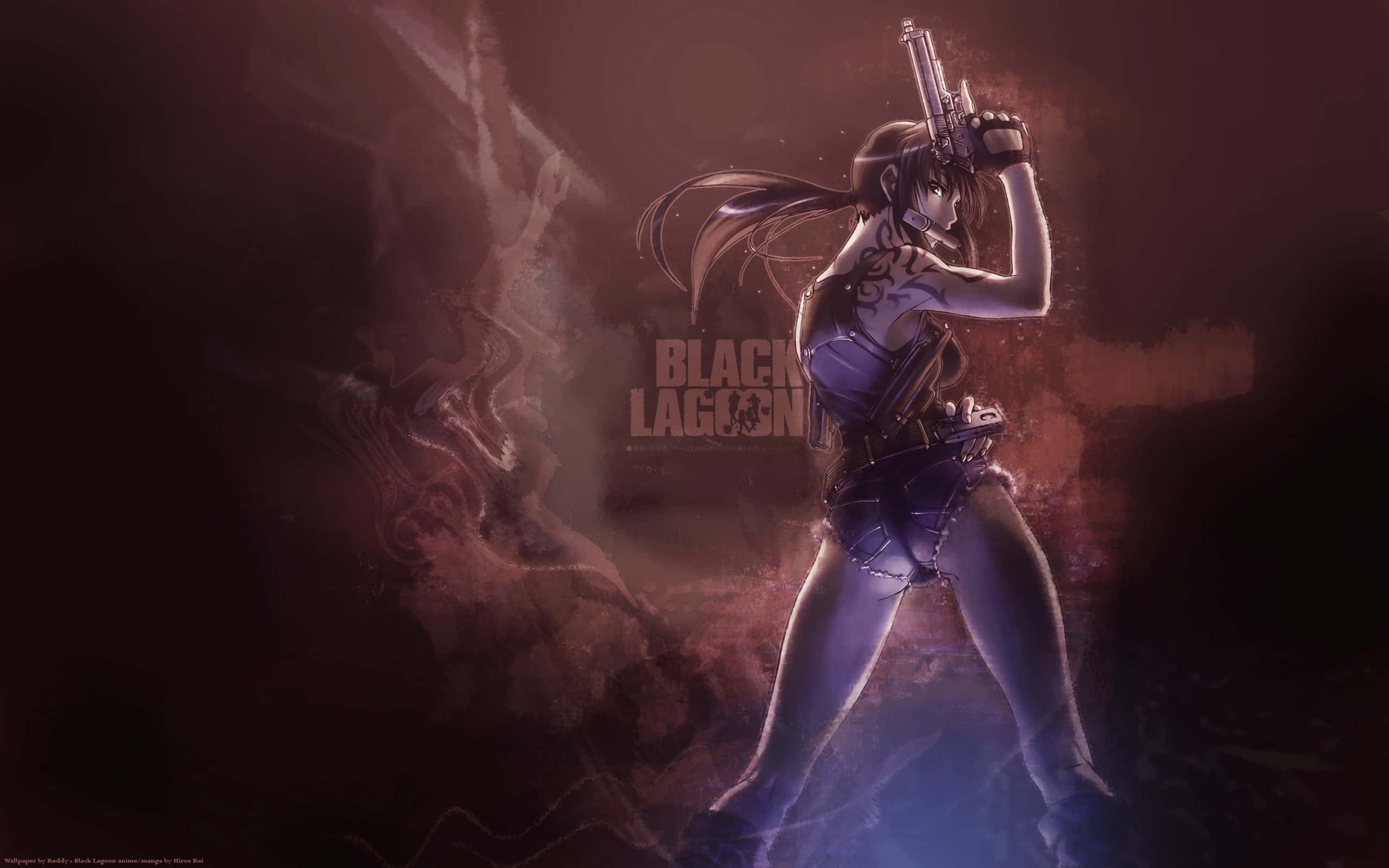 Black Lagoon, Roberta, action pose, 2K Desktop Wallpaper