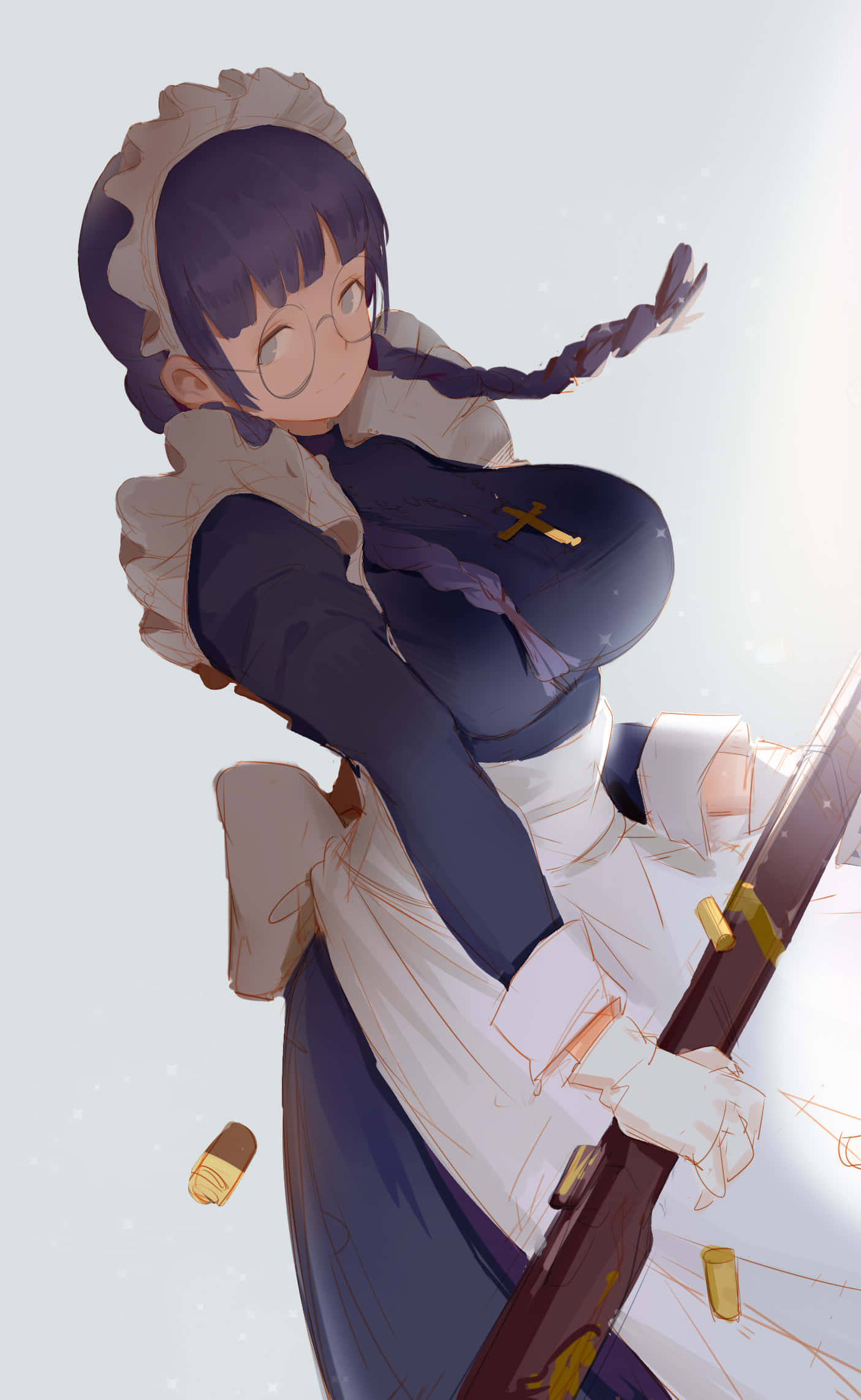 Roberta, Black Lagoon, anime maid, Full HD Phone Wallpaper