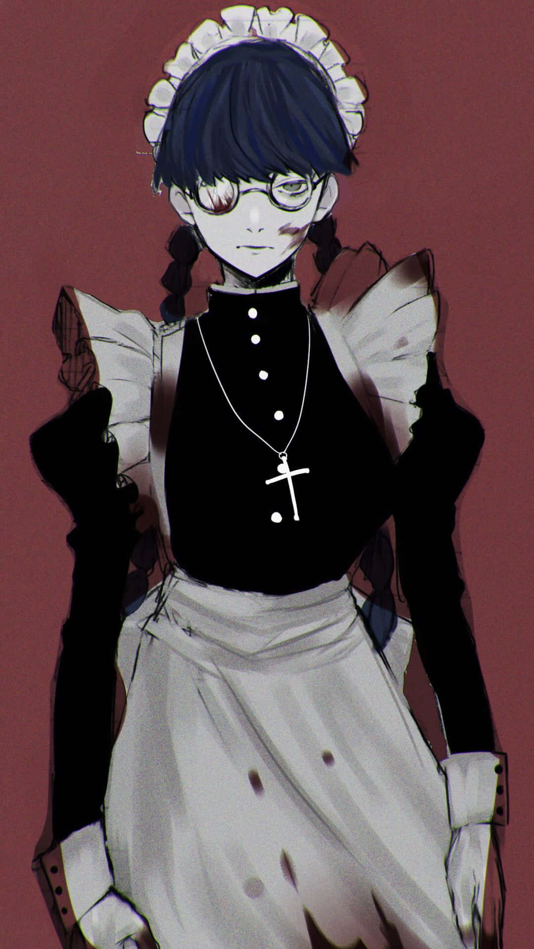 Roberta, Black Lagoon, maid outfit, Full HD Phone Wallpaper