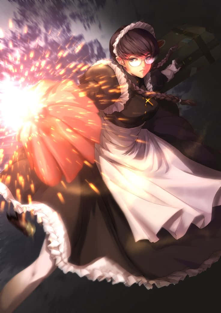 Roberta, Black Lagoon, black and white dress, SD Phone Wallpaper