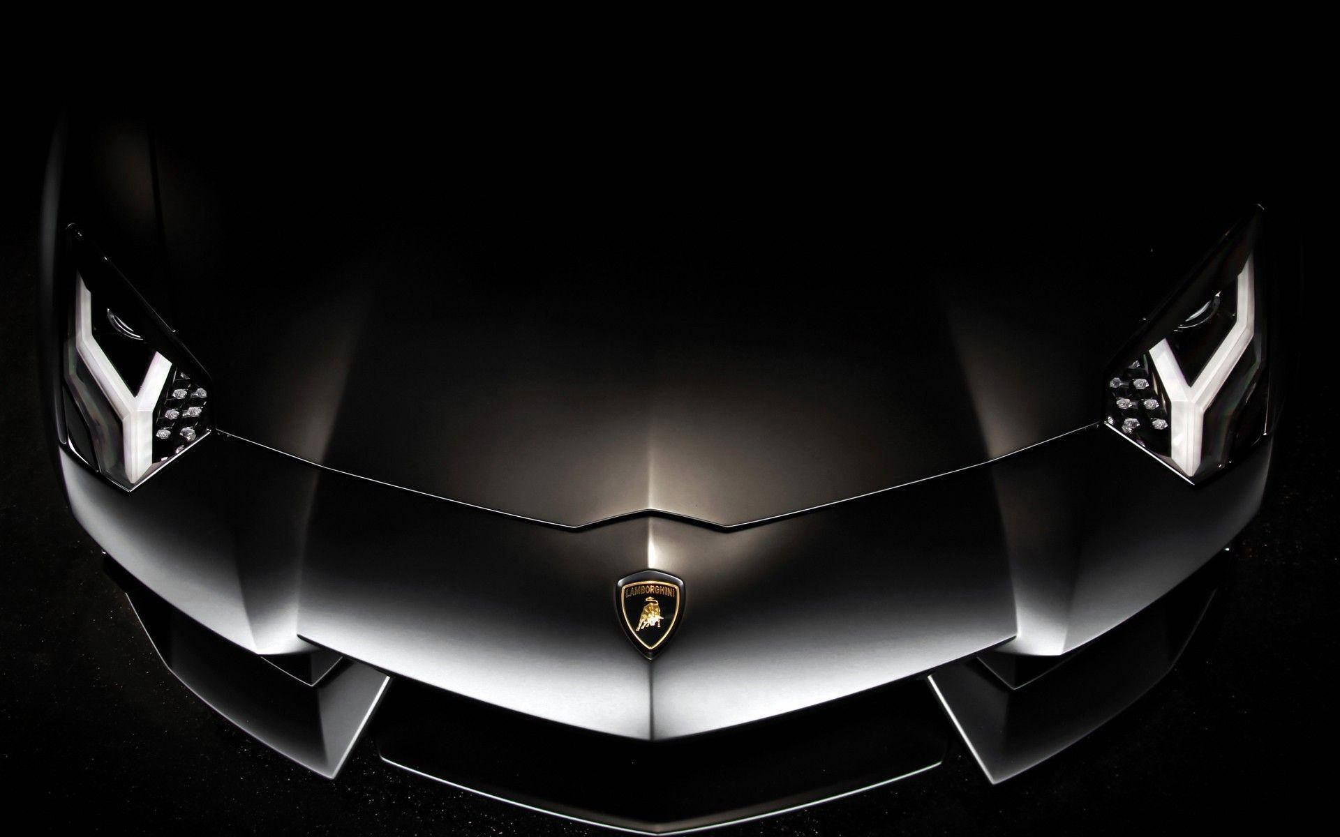 Lamborghini, matte black, front grille, Full HD Desktop Wallpaper