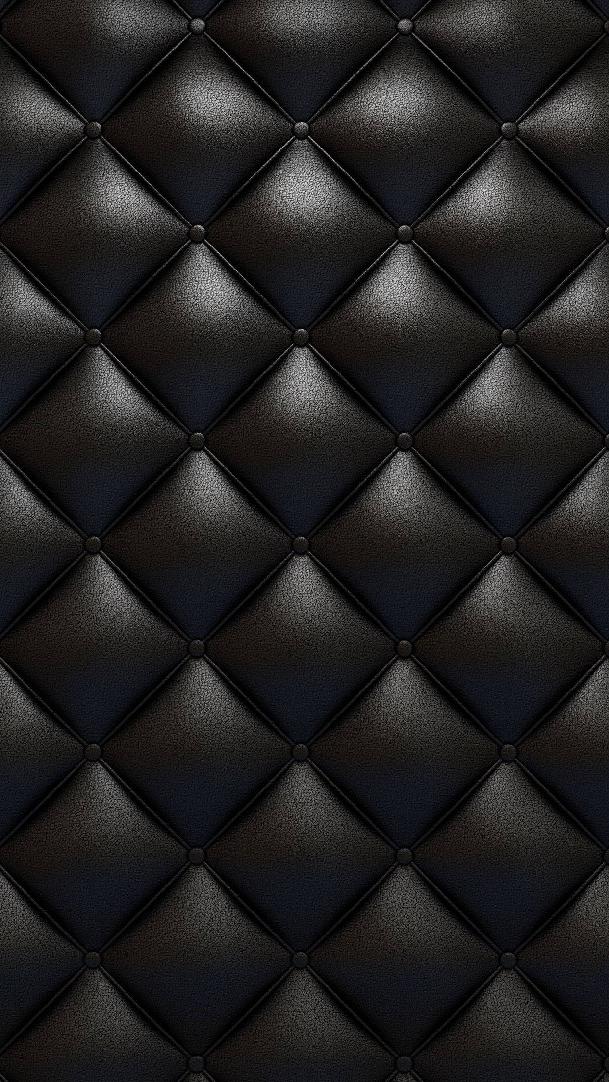 black leather, diamond tufting, subtle stitching details, Full HD Phone Wallpaper