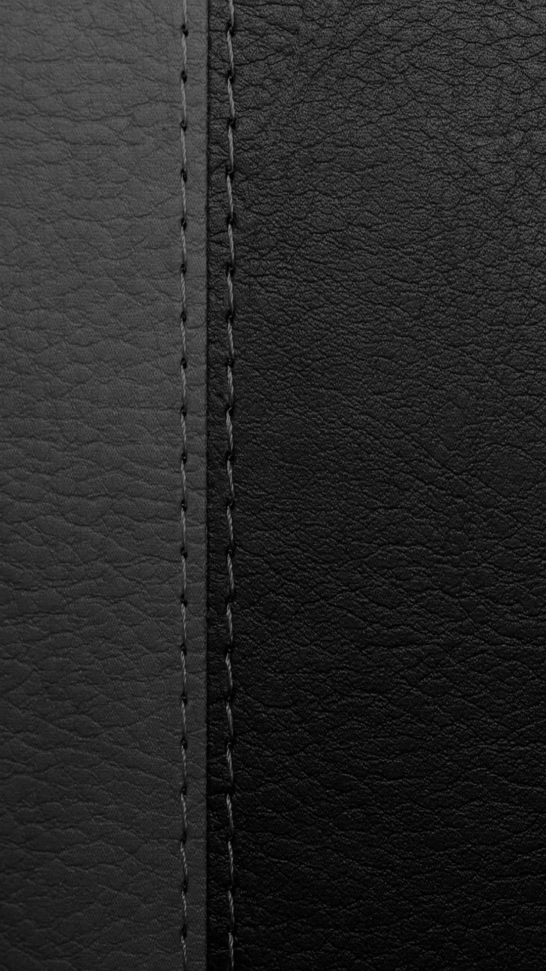 black leather, contrasting gray thread, textured grain, Full HD Phone Wallpaper