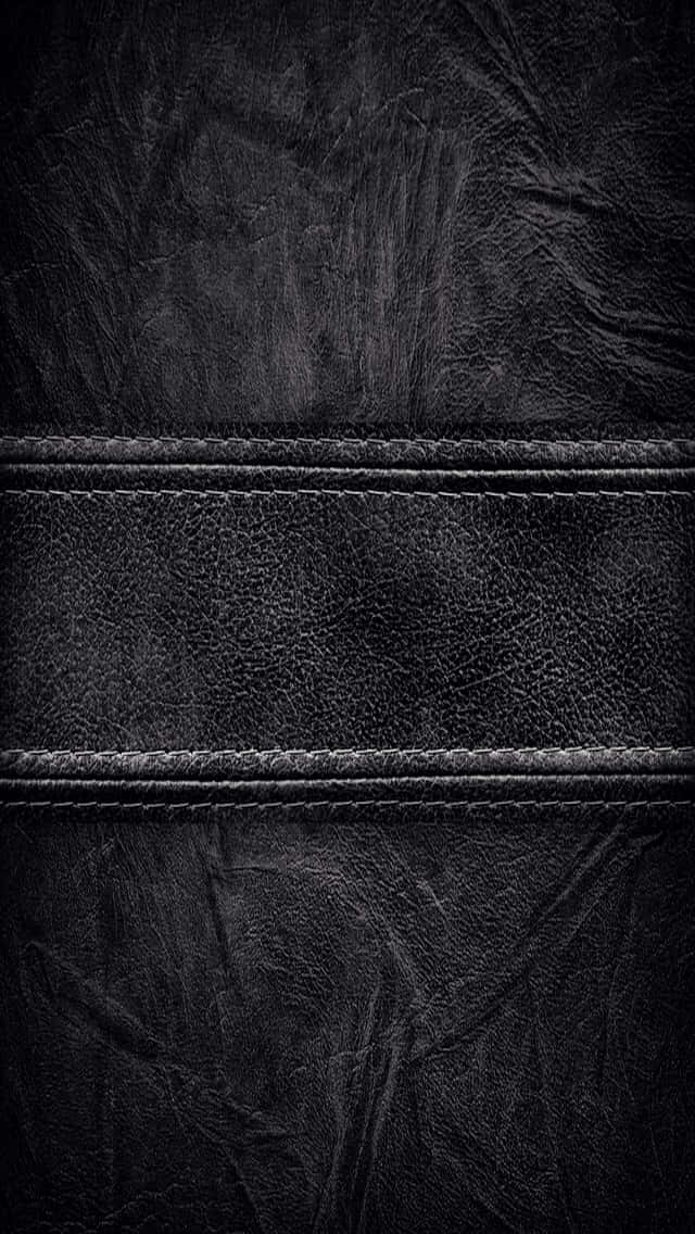 black leather, stitched horizontal bands, natural creases, SD Phone Wallpaper