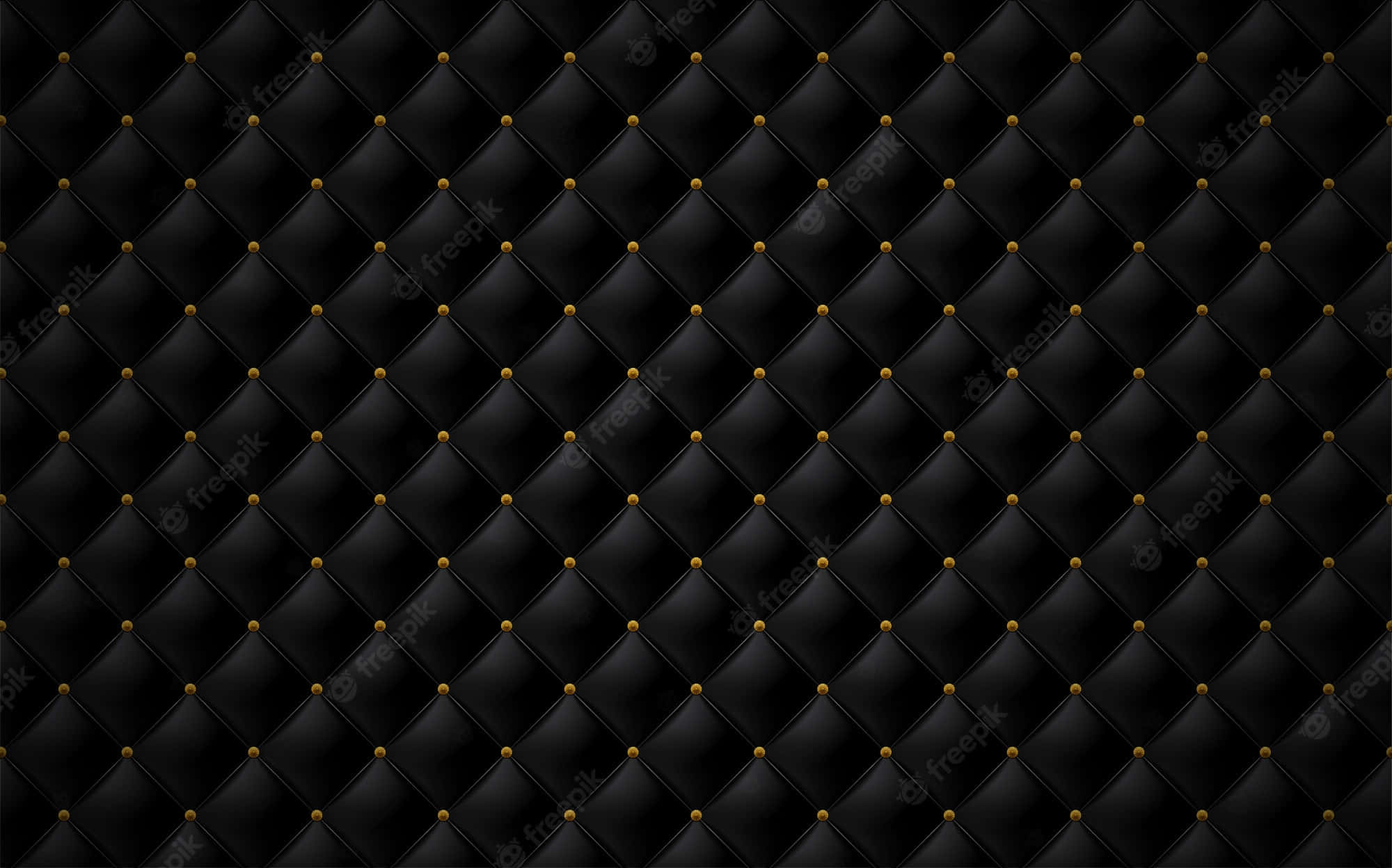 black quilted leather, gold studs, luxurious diamond pattern, Full HD Desktop Wallpaper