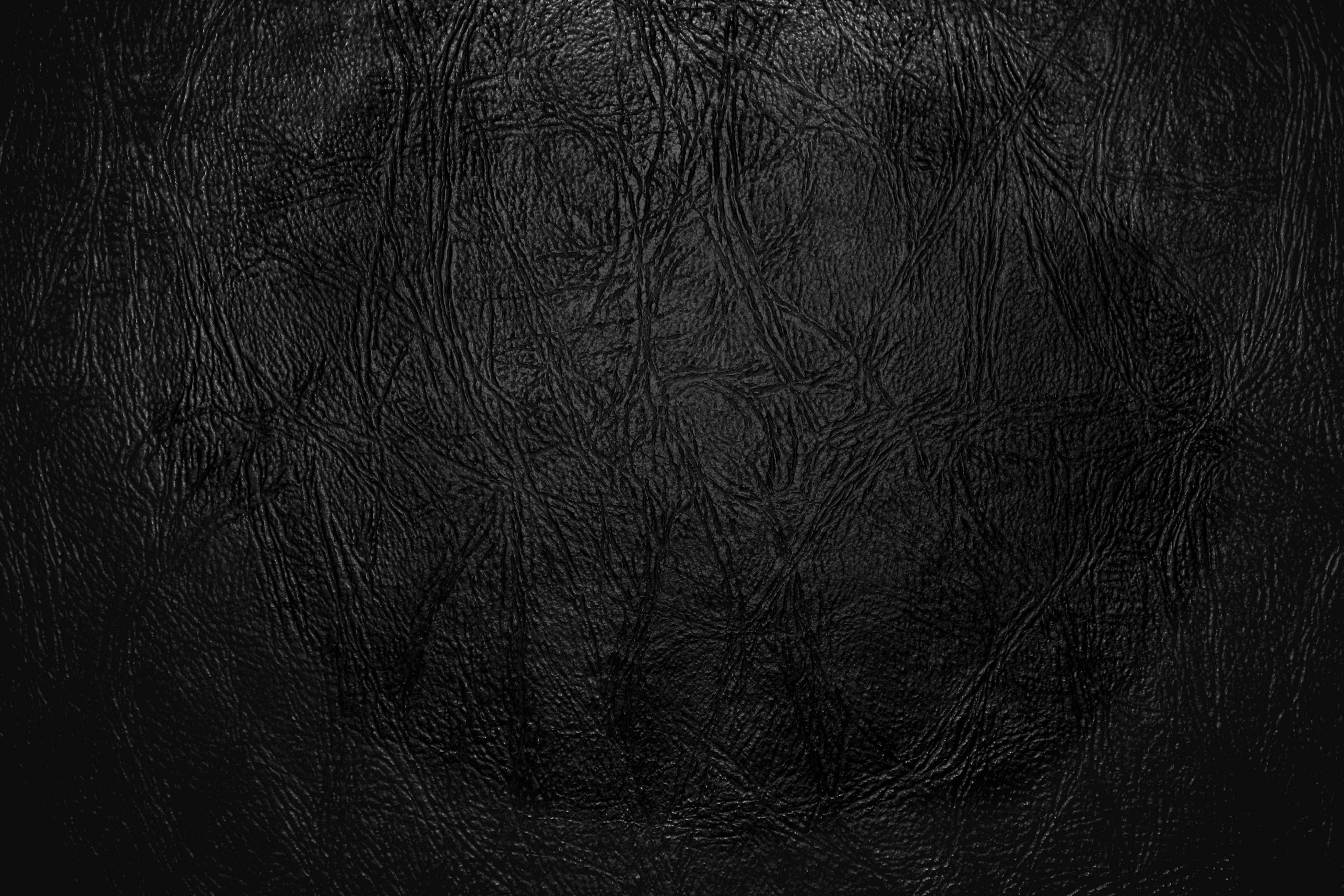 black leather, dark textured, creases, 4K Desktop Wallpaper
