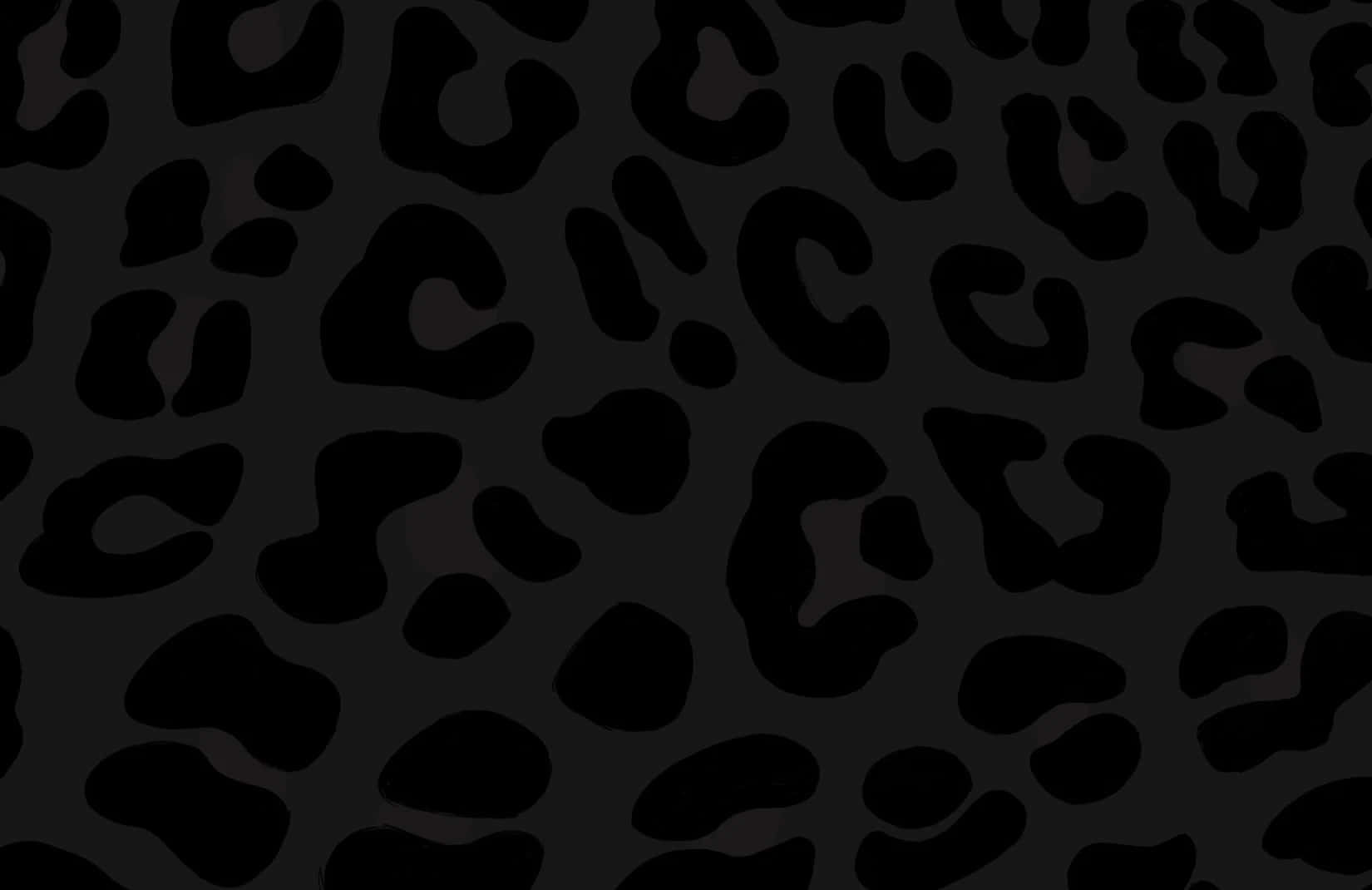 black leopard print pattern, dark gray spots, charcoal background, HD Desktop Wallpaper