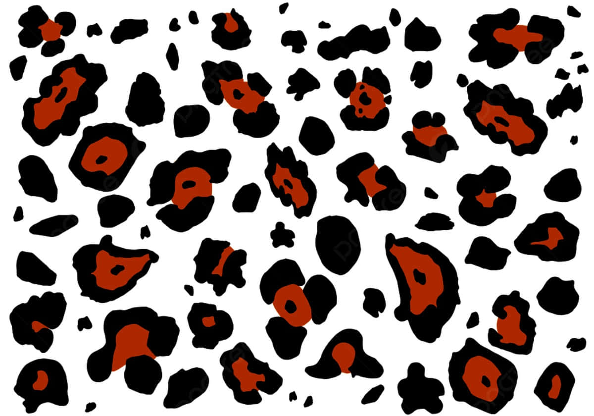 black leopard print, rust orange, stark white background, SD Desktop Wallpaper
