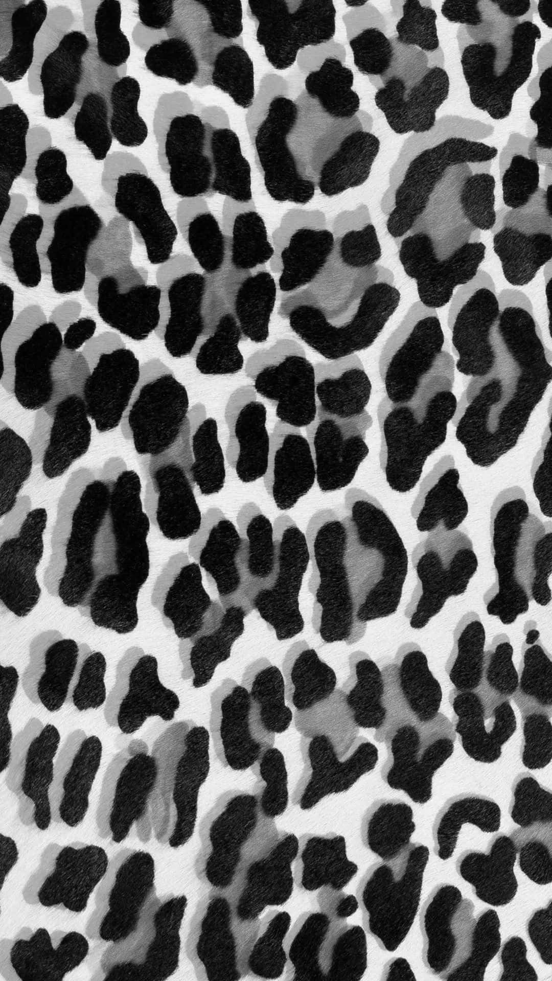 black leopard print pattern, black and white leopard print, soft textured fur-like appearance, Full HD Phone Wallpaper