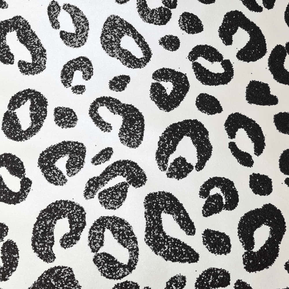 black glittery leopard print pattern, white textured background, SD Desktop Wallpaper