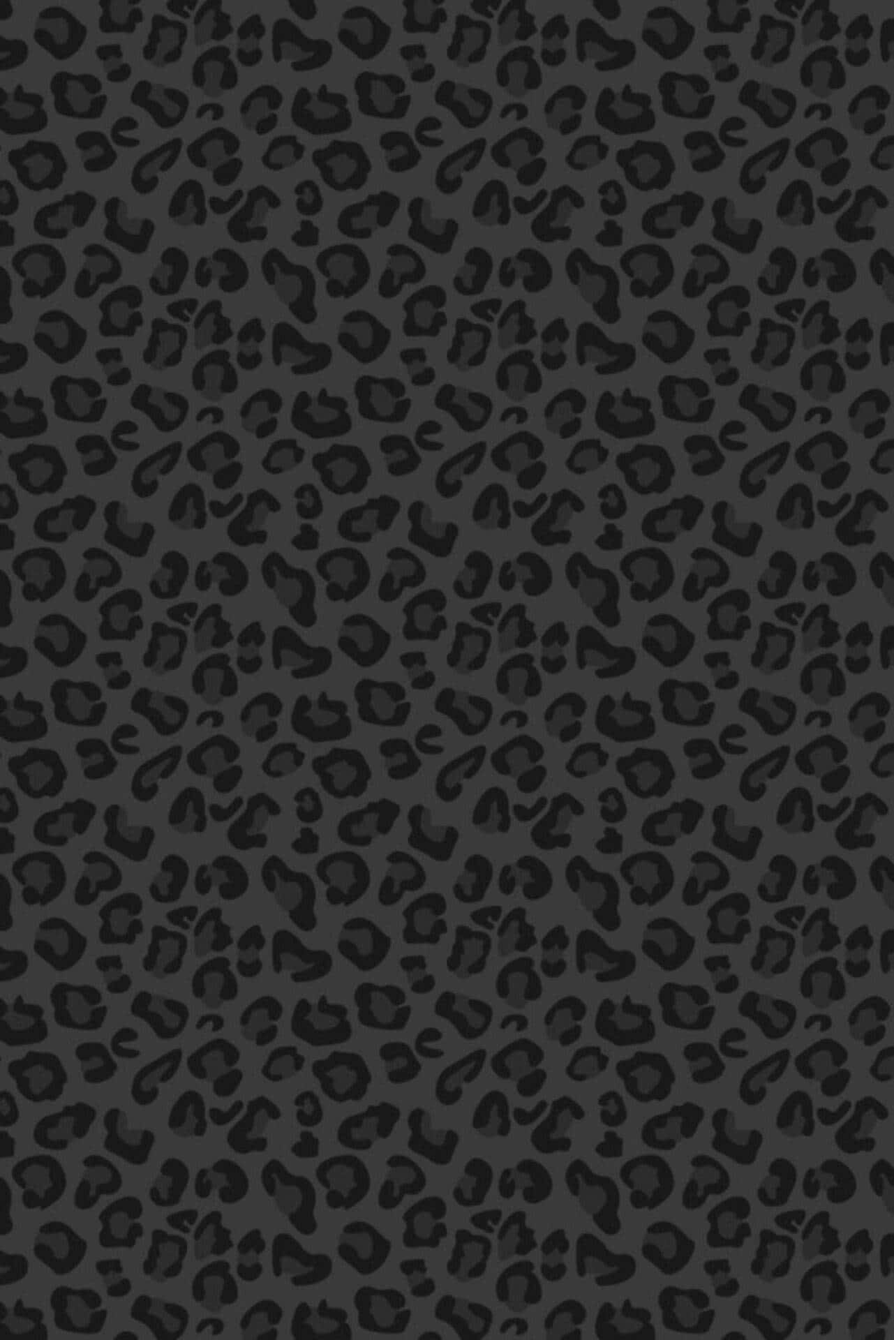 black leopard print pattern, dark gray leopard print, charcoal background, Full HD Phone Wallpaper