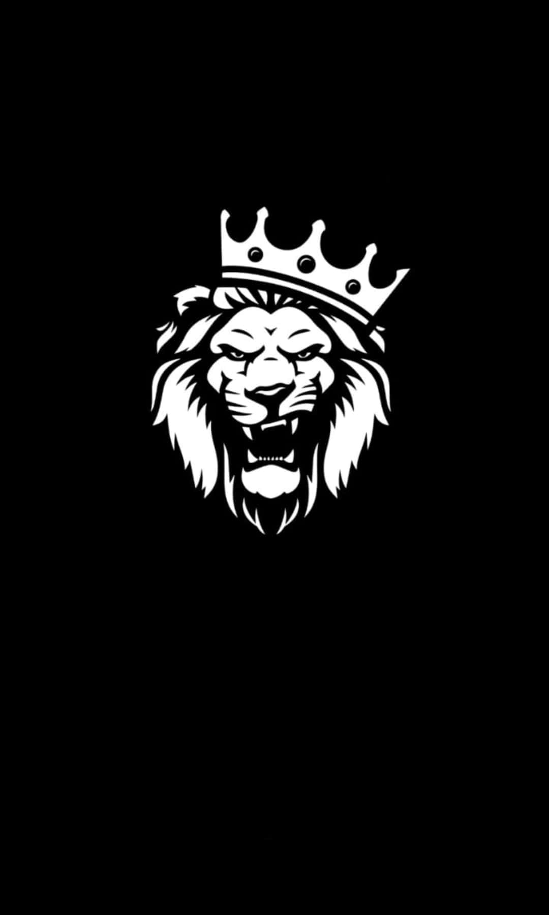 Black Lion, white lion head, crown, HD Phone Wallpaper