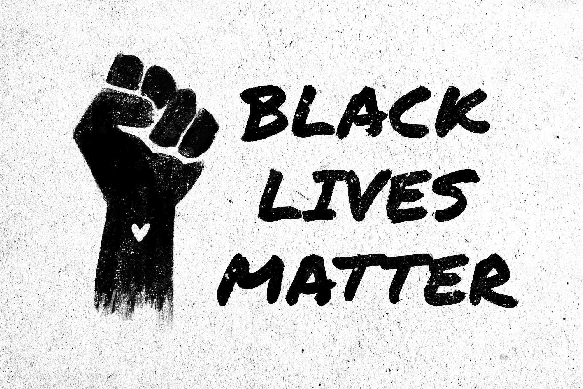 black lives matter, raised fist, white heart, Full HD Desktop Wallpaper