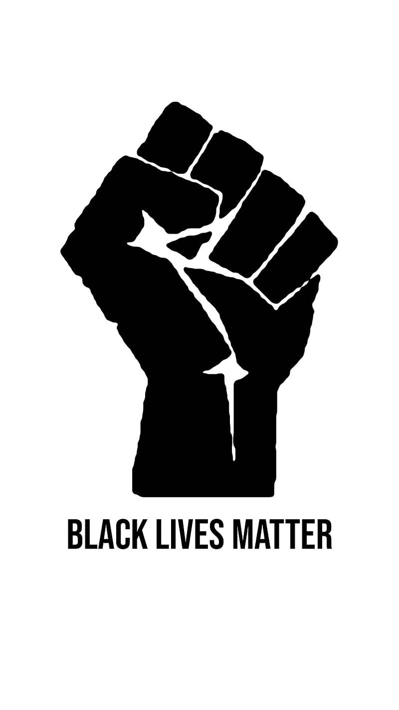 Black Lives Matter, raised fist, silhouette, HD Phone Wallpaper