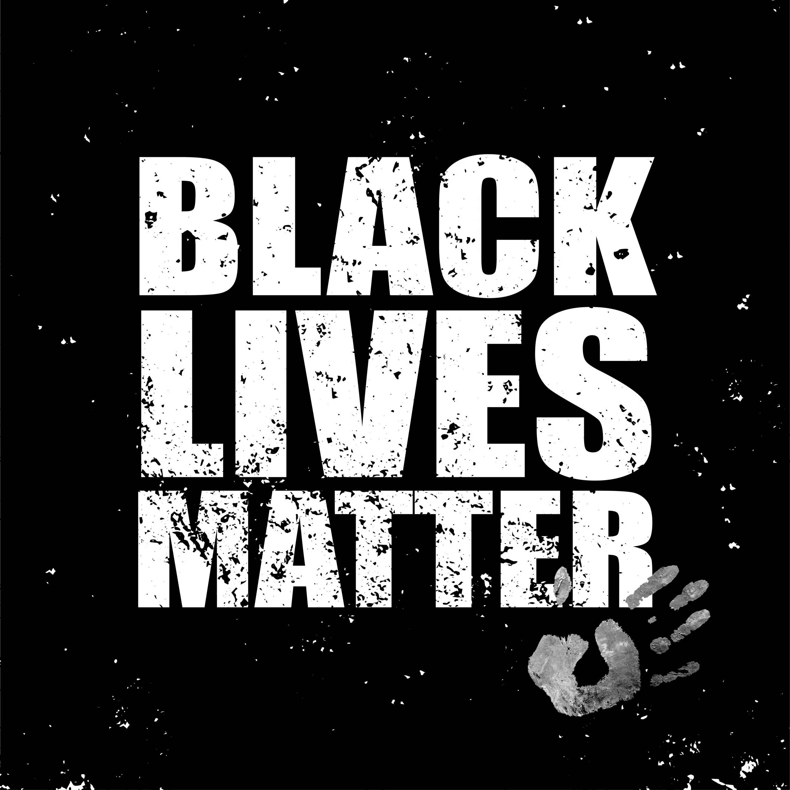 Black Lives Matter, white, black background, 2K Desktop Wallpaper
