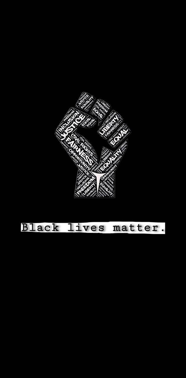 Black Lives Matter, raised fist, protest words, HD Phone Wallpaper
