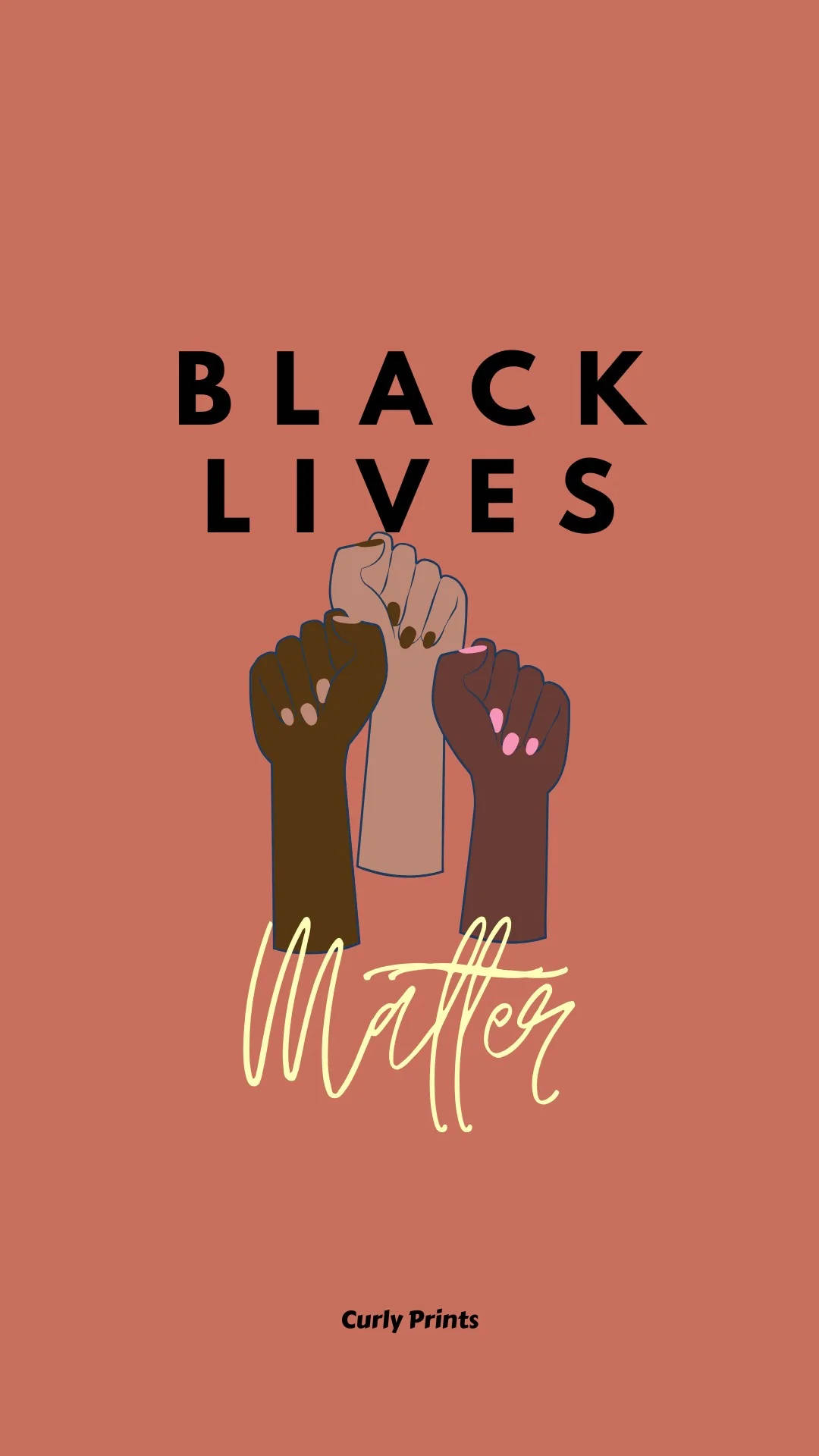 Black Lives Matter, raised fists, terracotta, Full HD Phone Wallpaper
