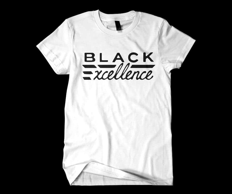 Black excellence, crisp white t-shirt, bold black text, SD Desktop Wallpaper