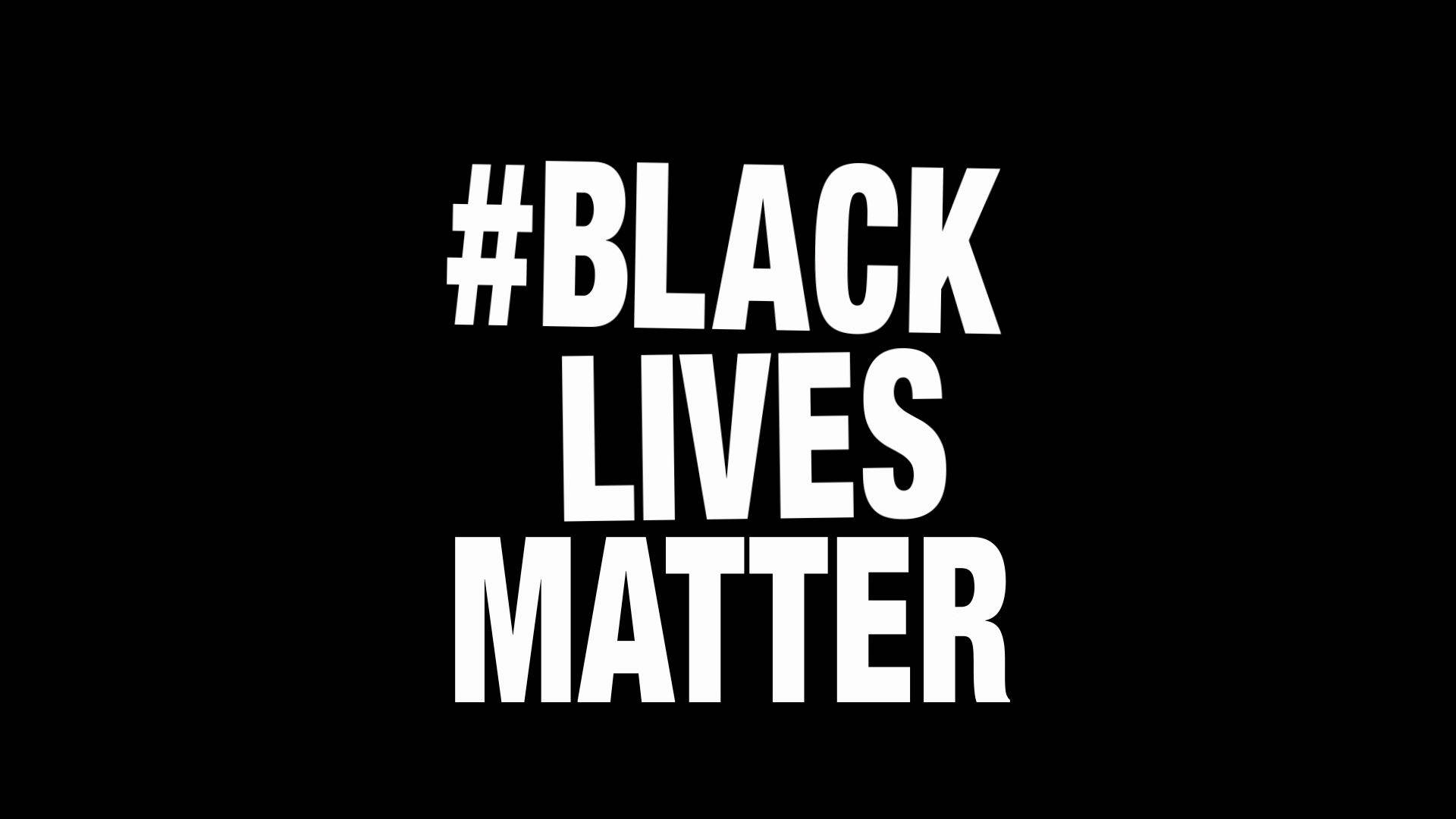 #BLACKLIVESMATTER, white text, solid black background, Full HD Desktop Wallpaper