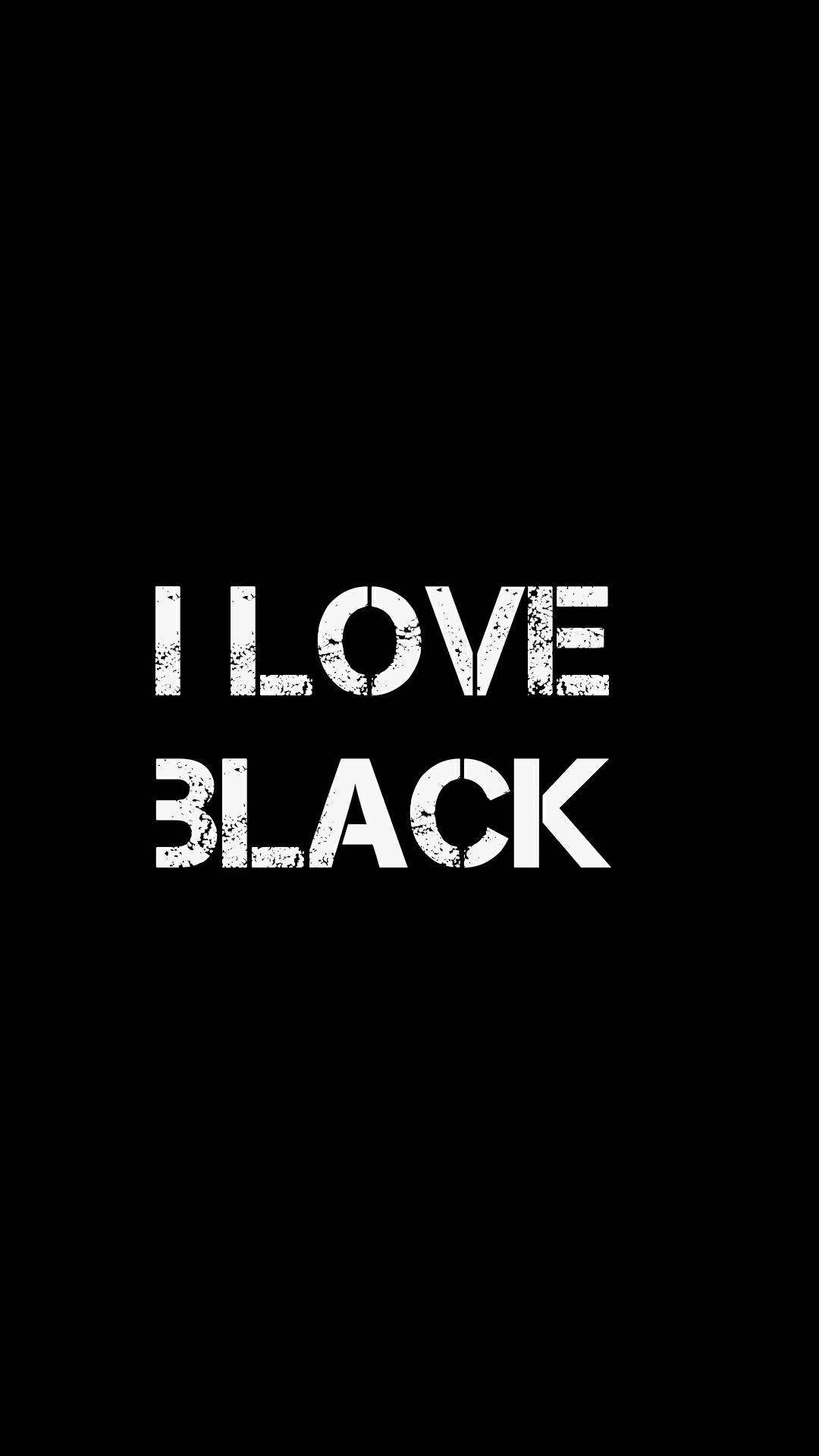 Black Lover, white distressed text, solid black background, Full HD Phone Wallpaper
