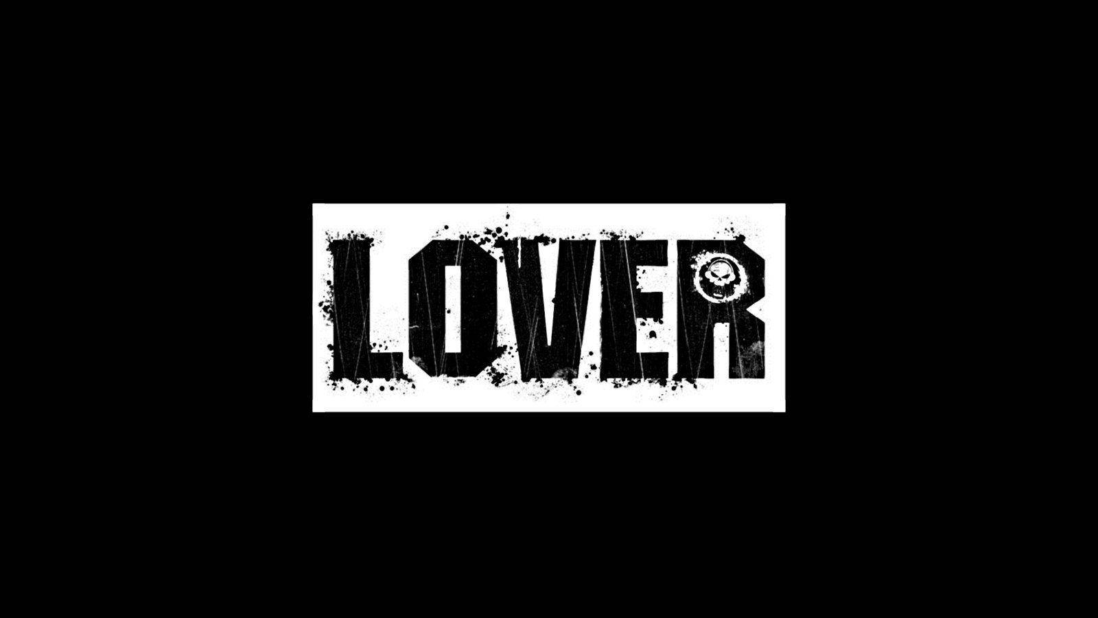 Black Lover, skull typography, distressed black and white text, HD Desktop Wallpaper