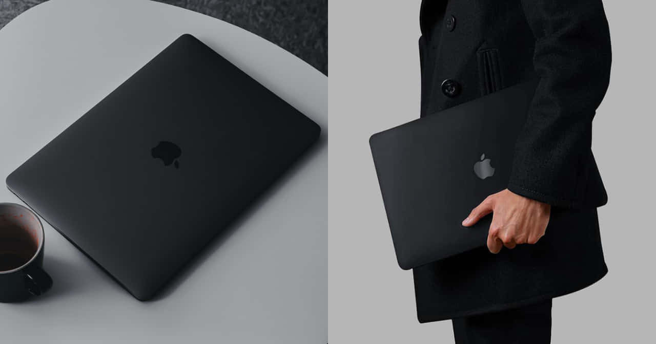 Black MacBook, matte black, 1280 x 672, HD Desktop Wallpaper