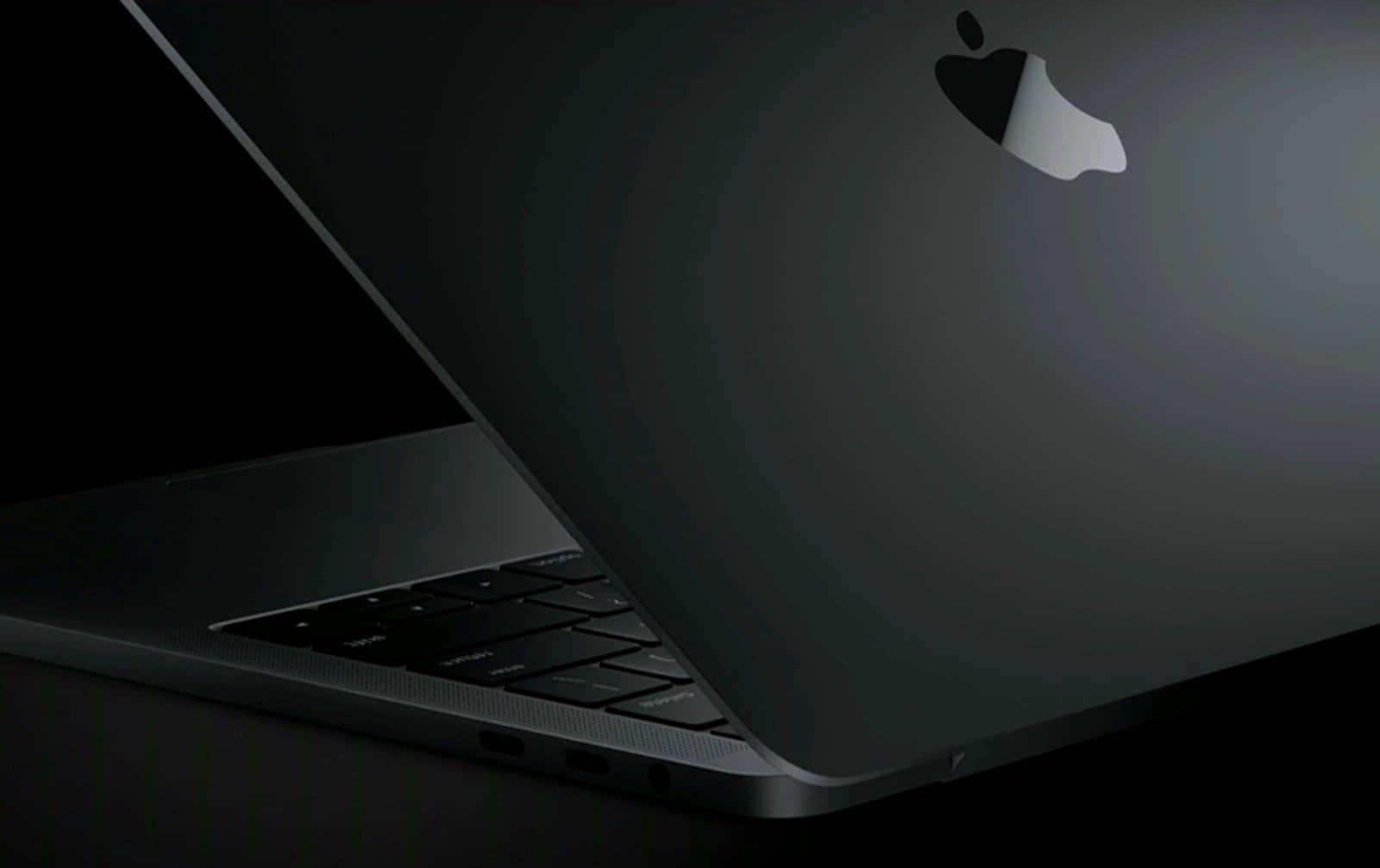 Black Macbook, MacBook, silver Apple logo, HD Desktop Wallpaper