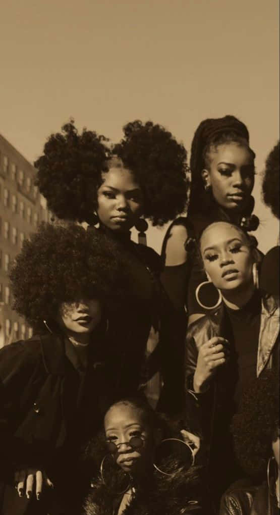 Black Magic Woman, afros, hoop earrings, SD Phone Wallpaper