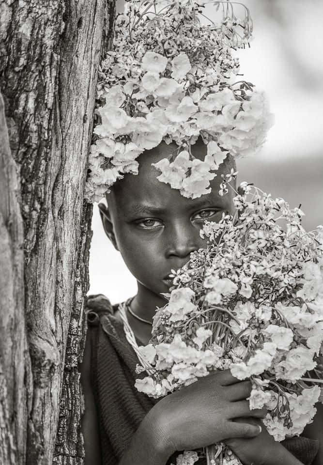 Black Magic Woman, floral crown, bouquet, SD Phone Wallpaper