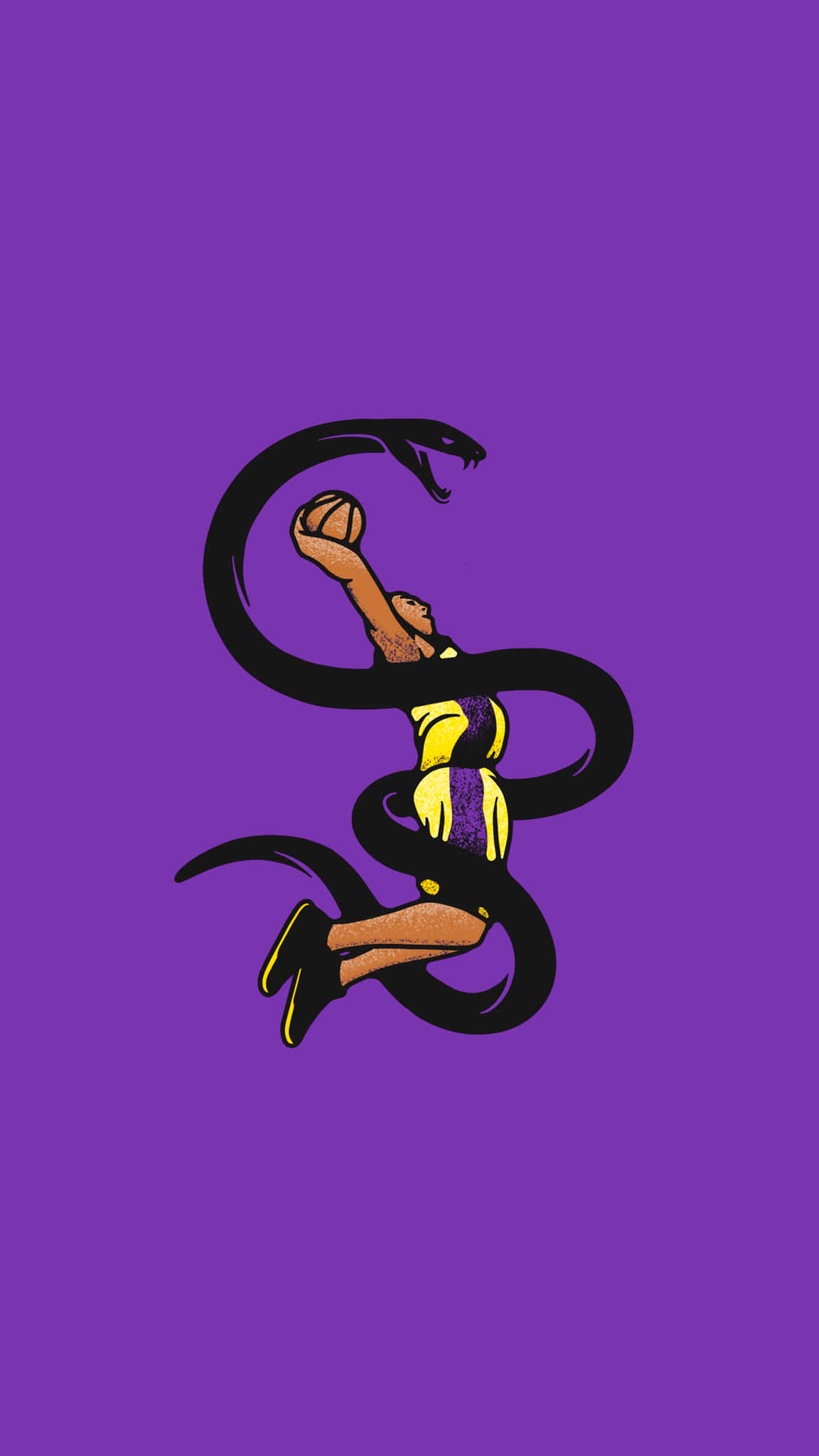 Black Mamba Kobe, yellow jersey, black snake, Full HD Phone Wallpaper