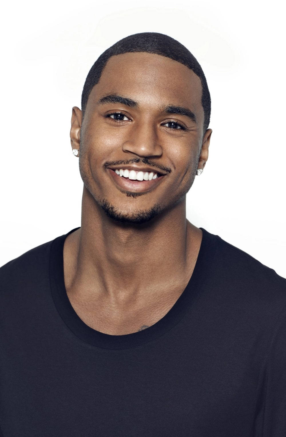 black man, short hair, earrings, HD Phone Wallpaper