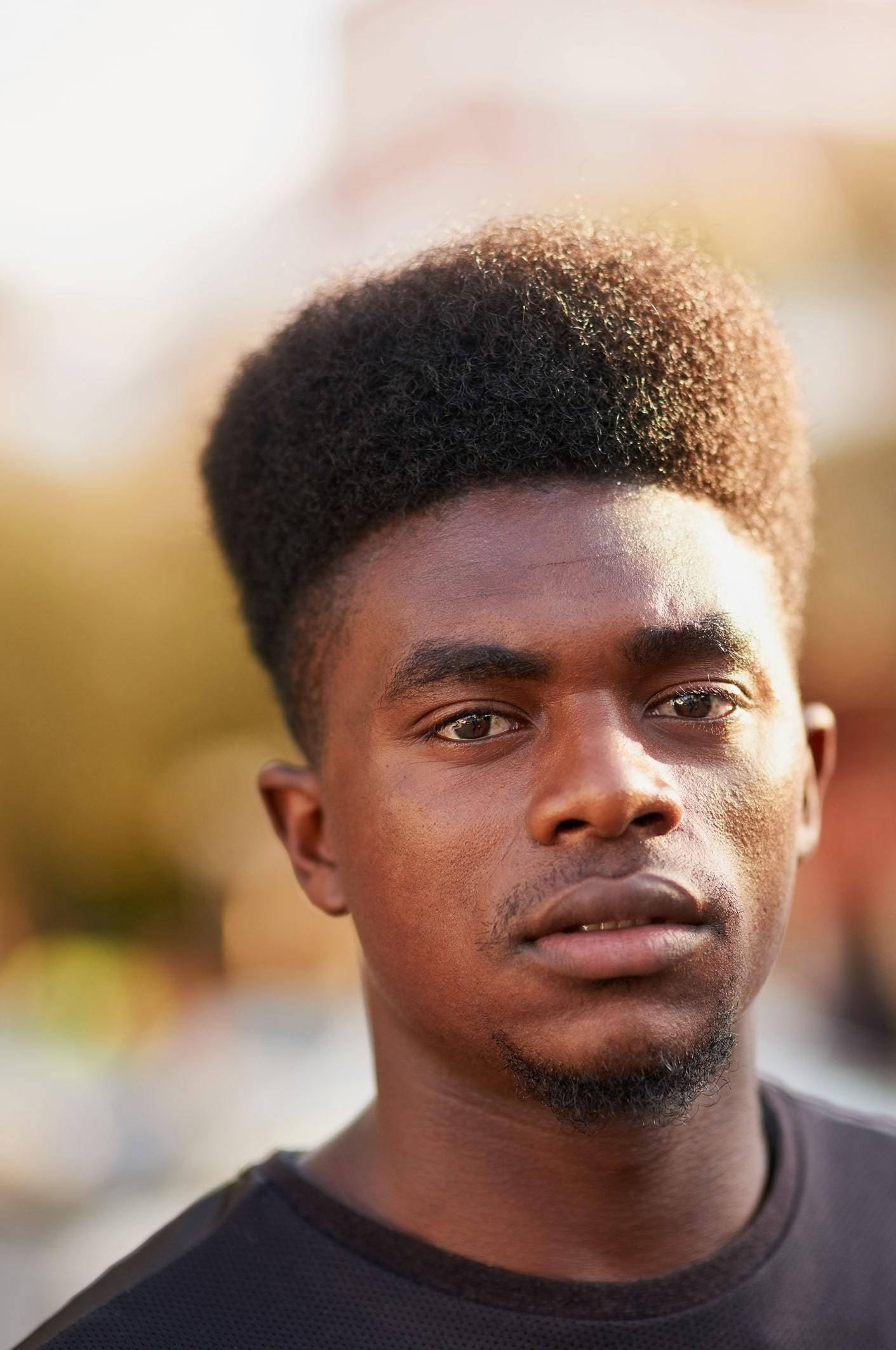handsome black man, flat-top hair, textured afro hair, Full HD Phone Wallpaper