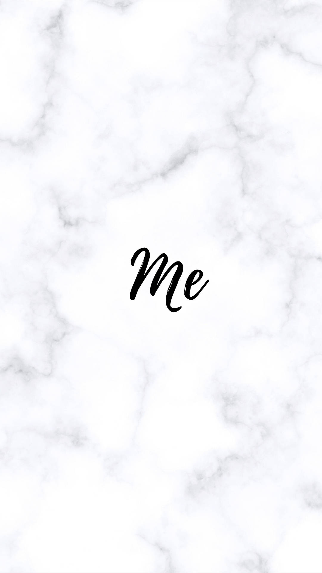 Black and White Marble iPhone, elegant black cursive script, clean white marble background, Full HD Phone Wallpaper