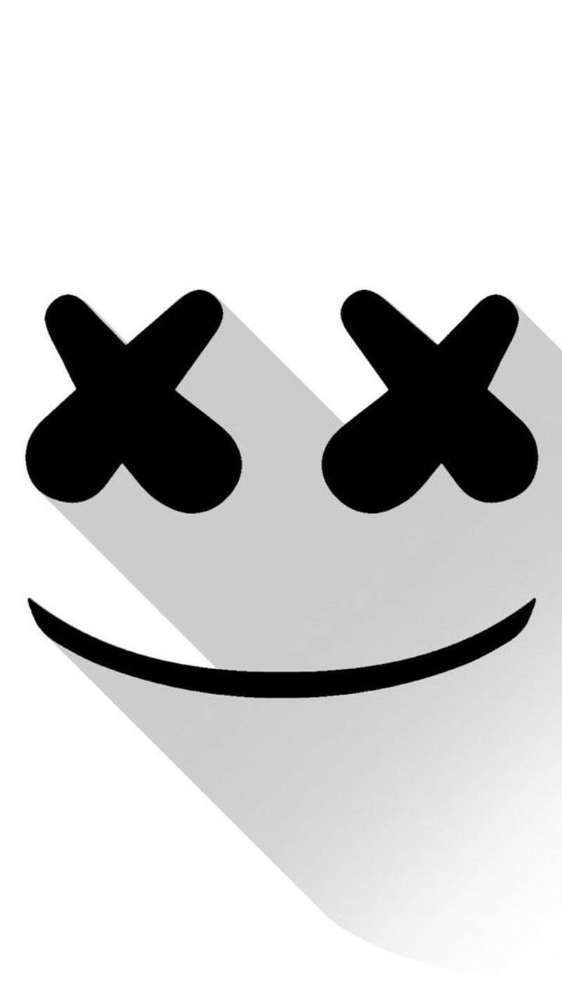 White And Black Marshmello, black smiley face, X eyes, HD Phone Wallpaper
