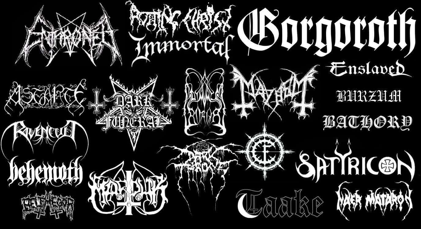black metal music, white extreme metal band logos, sharp jagged lettering, HD Desktop Wallpaper