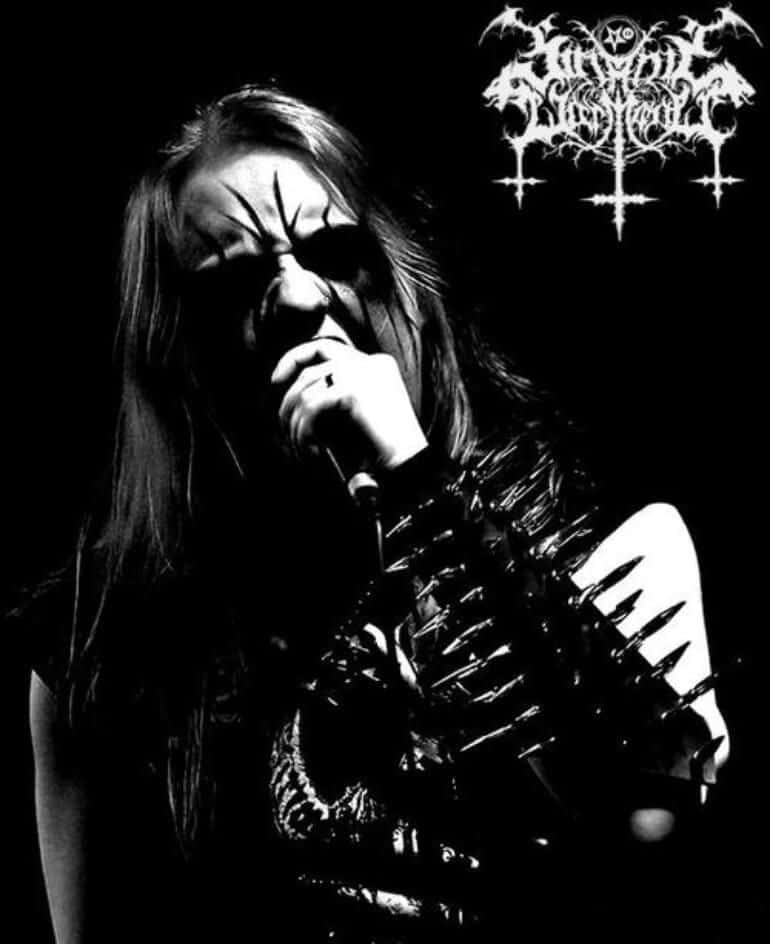 black metal vocalist, dramatic face paint, spiked vest, SD Phone Wallpaper