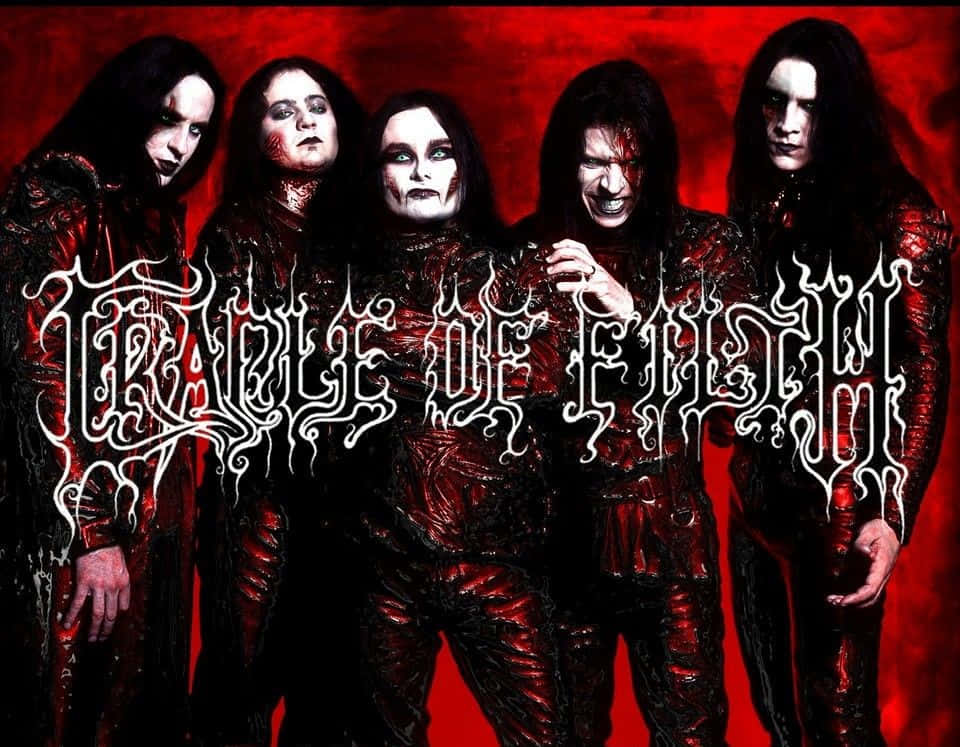 Black Metal Music, gothic metal band members, red leather outfits, SD Desktop Wallpaper