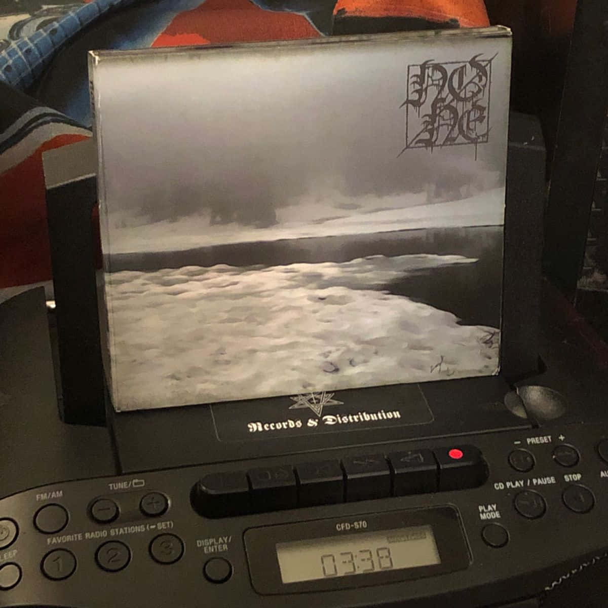 black metal music, stormy ocean scene, black boombox, SD Desktop Wallpaper