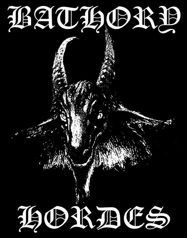 Black Metal Music, goat-headed figure, large curved horns, SD Phone Wallpaper