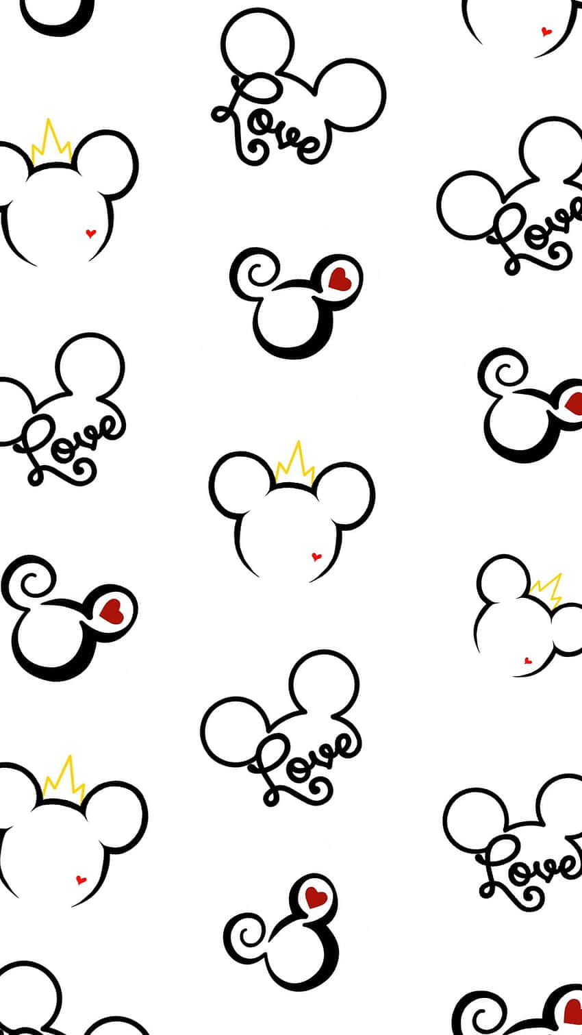 Mickey Mouse, black finish, white background, HD Phone Wallpaper