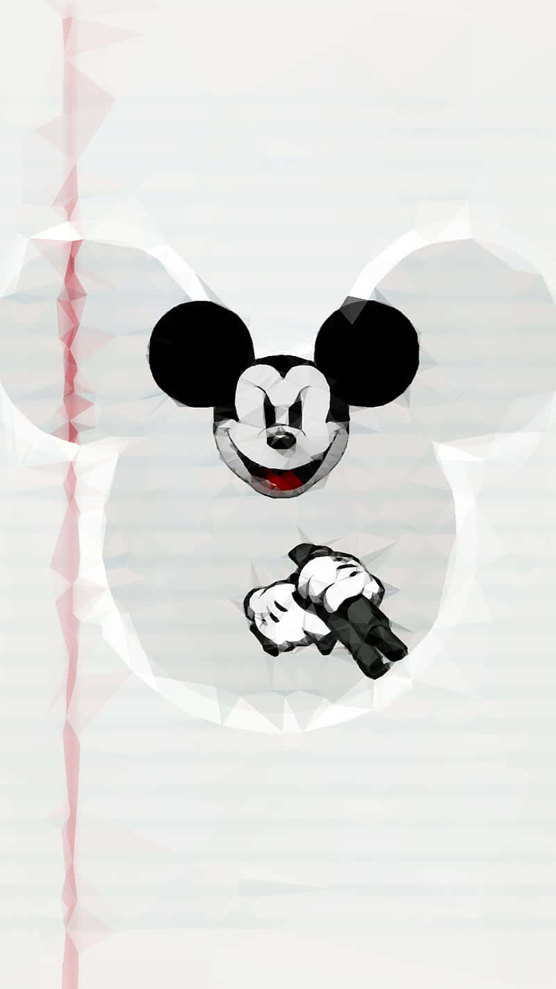 Mickey Mouse, white, pink, HD Phone Wallpaper