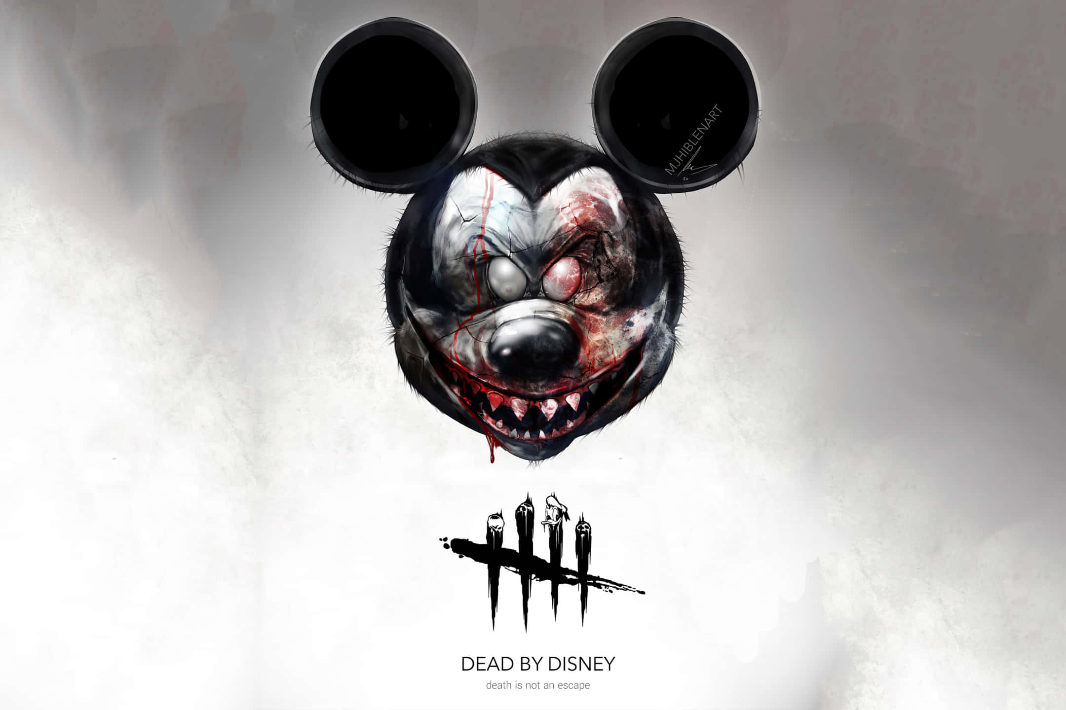 Black Mickey Mouse Phone, Mickey Mouse, bloodied face, Full HD Desktop Wallpaper