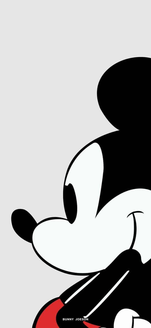 Black Mickey Mouse Phone, Mickey Mouse, minimalist, HD Phone Wallpaper