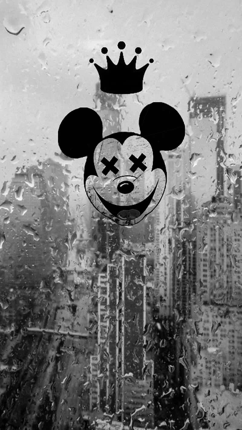 Black Mickey Mouse Phone, Mickey Mouse, black and white, HD Phone Wallpaper