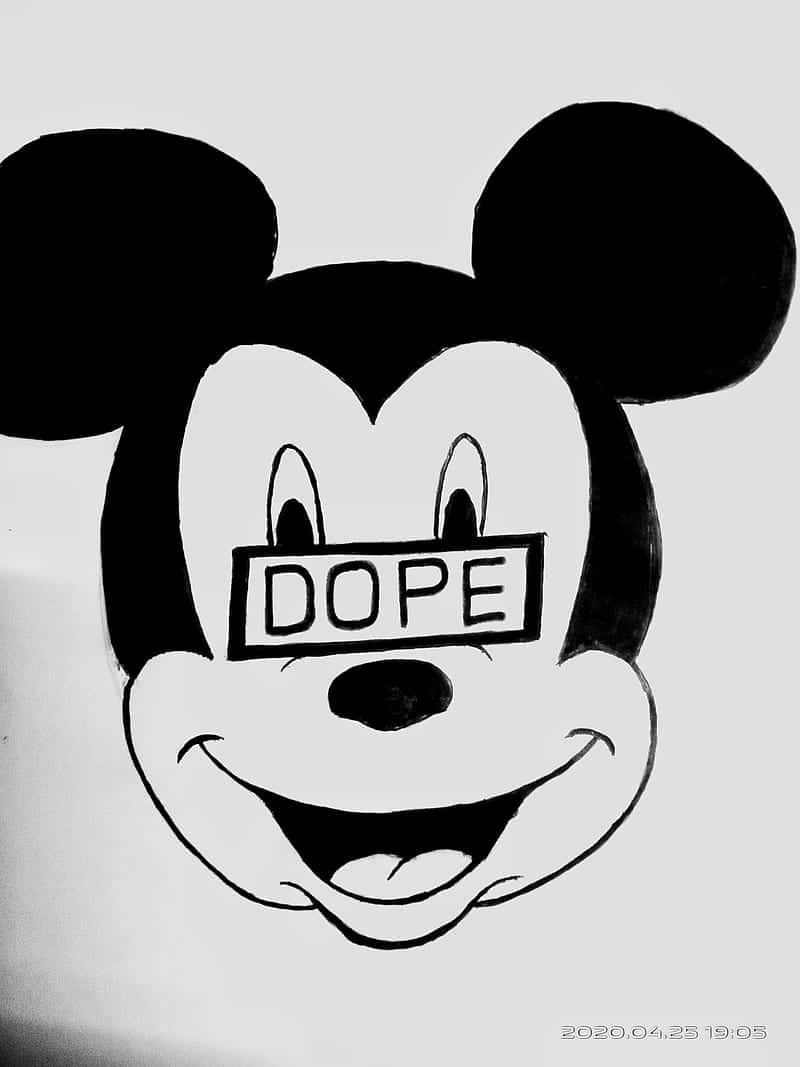 Black Mickey Mouse Phone, Mickey Mouse, black and white illustration, SD Phone Wallpaper