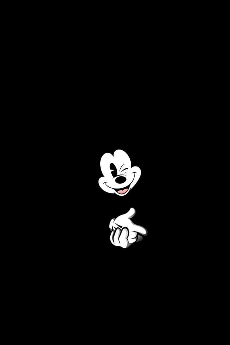 Black Mickey Mouse Phone, Mickey Mouse, white Mickey Mouse face, SD Phone Wallpaper