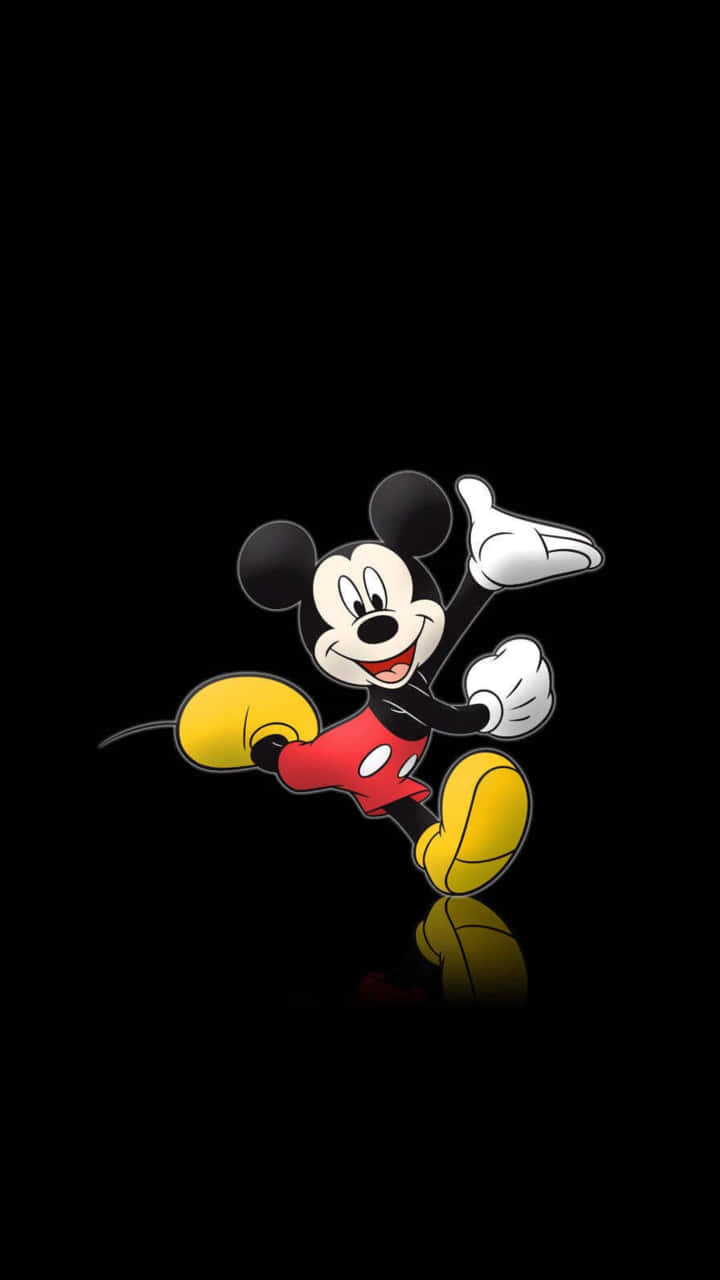 Black Mickey Mouse Phone, Mickey Mouse, red shorts, HD Phone Wallpaper