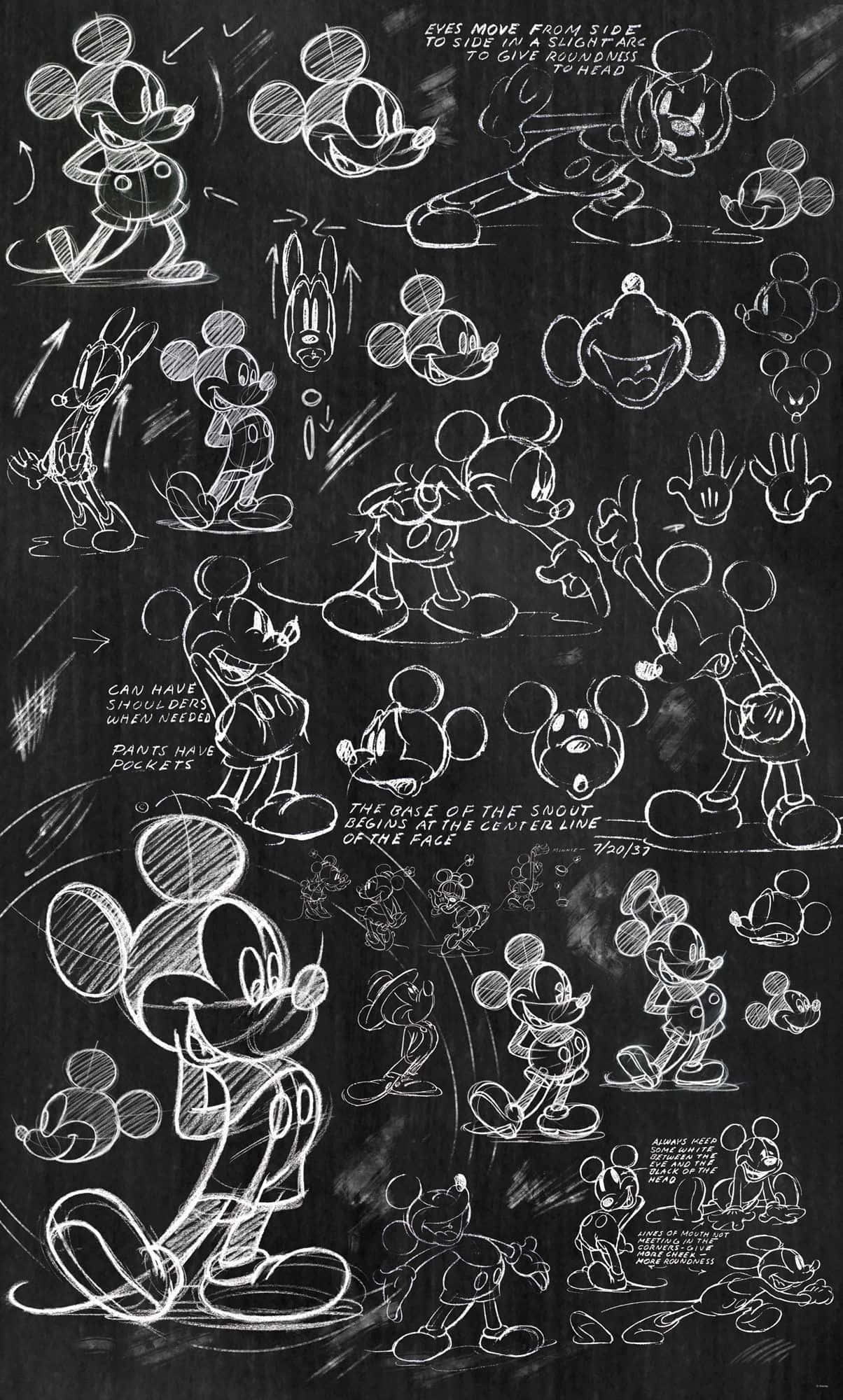 Black Mickey Mouse Phone, Mickey Mouse, chalkboard, Full HD Phone Wallpaper