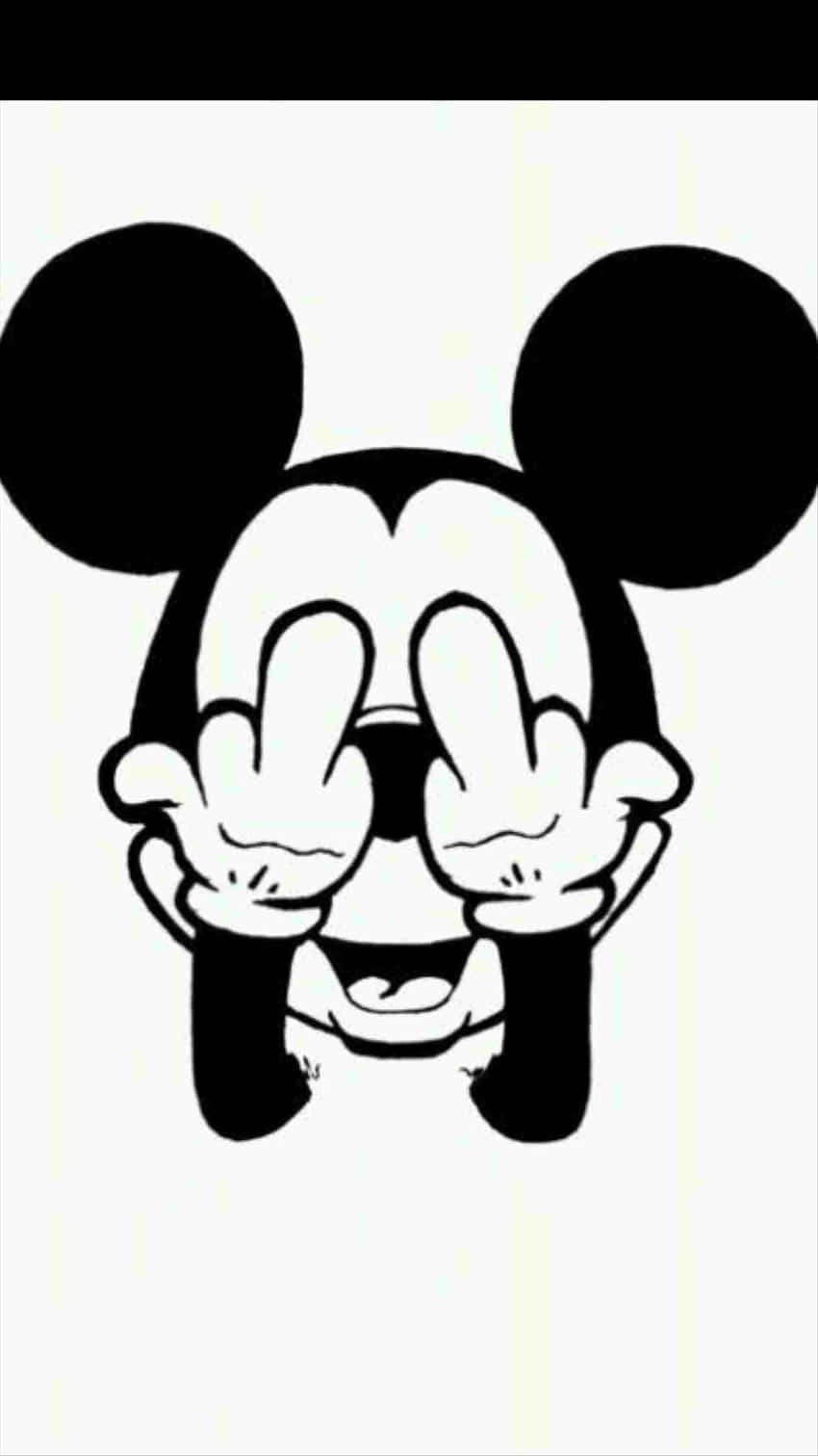 Black Mickey Mouse Phone, Mickey Mouse, black and white, HD Phone Wallpaper