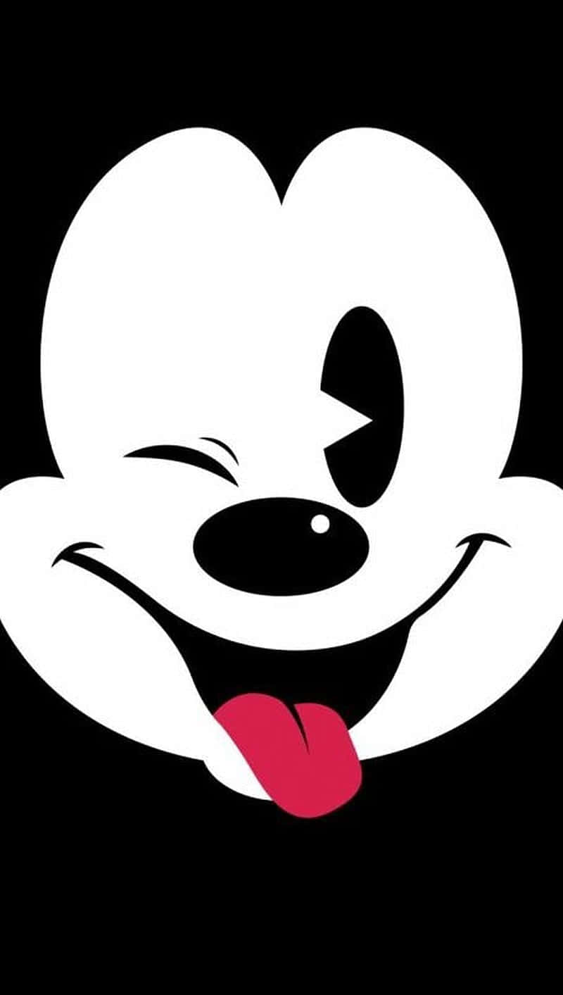Black Mickey Mouse Phone, Mickey Mouse, black and white, HD Phone Wallpaper